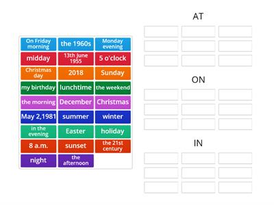 Prepositions of Time Revision