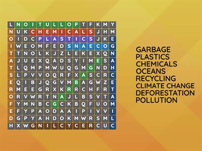 Environment Wordsearch