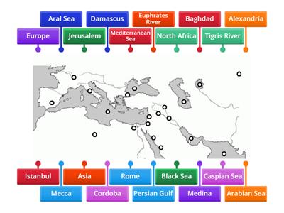 Mediterranean & Middle East Map 