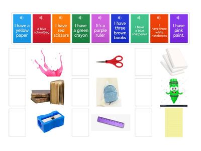 Color + school things / school supplies