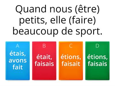 Imparfait: entraînement en phrases