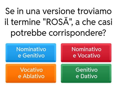 QUIZ PRIMA E SECONDA DECLINAZIONE!