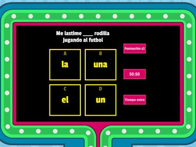 Uso de artículos determinados e indeterminados