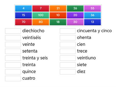 Spanish Numbers 0-100