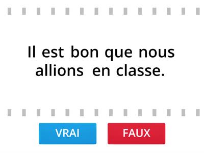  Il est bon que + subjonctif (vrai/faux)