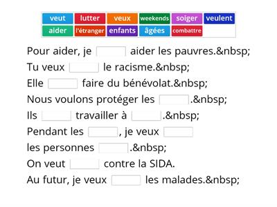 Faire du bénévolat gap fill. 