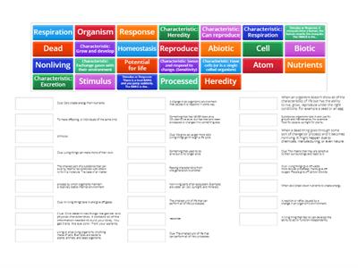 CHARACTERISTICS OF LIFE - EVERYTHING!