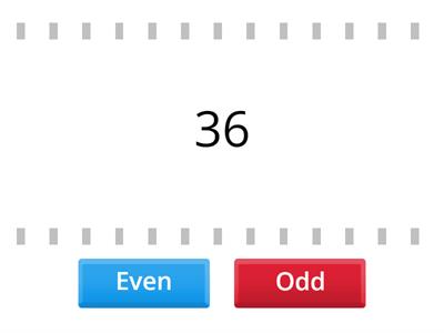 Odd and even numbers
