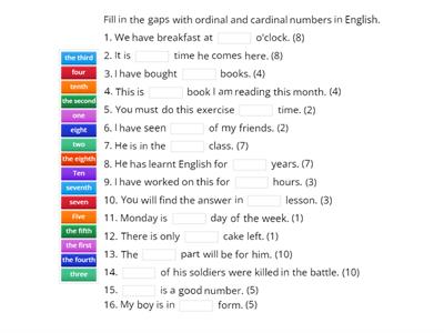 Ordinal and cardinal numbers