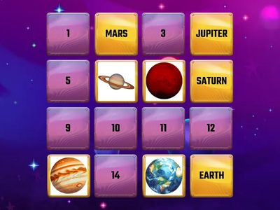 MATCH THE PLANETS WITH THEIR NAMES