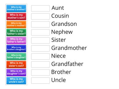 Match the family members