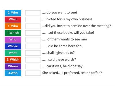 Interrogative pronouns