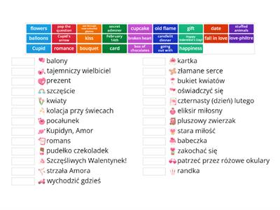 Happy Valentine's Day! - vocabulary match