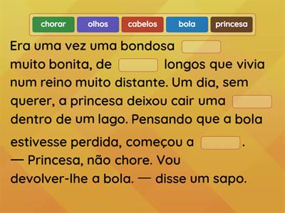 Produção textual - A princesa e o Sapo