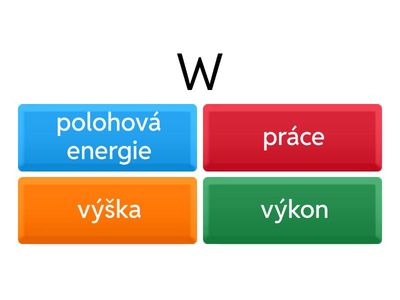 Práce, výkon, energie - veličiny a značky