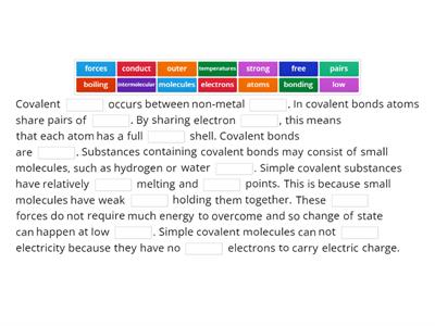 Covalent bonding