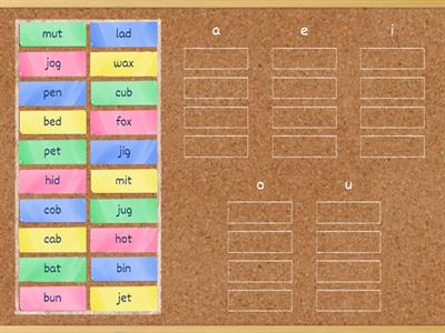 Wilson 1.1 & 1.2 Vowel Sort