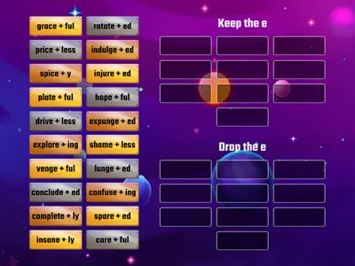 Silent E Rule - adding suffixes