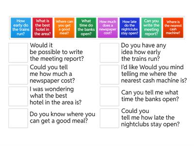 Indirect Questions - Pre-Intermediate/Intermediate