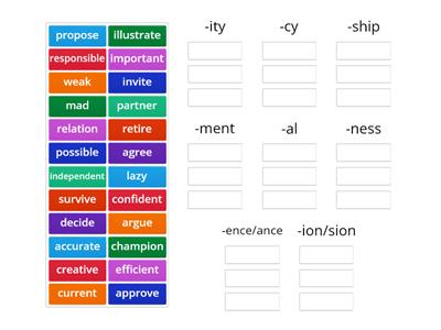 Word Formation Suffixes