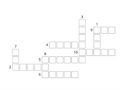 Kid's Box 4 Unit 8 Vocabulary Crossword