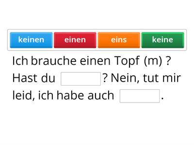A2.1 Indefinitpronomen im Nominativ und Akkusativ