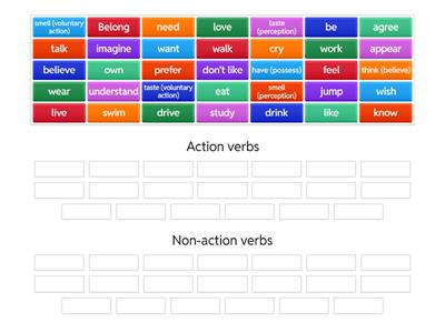 Action and non action verbs