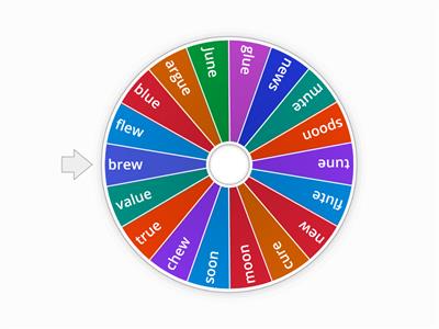 Random wheel Long u sound - oo/ew/ue/u-e