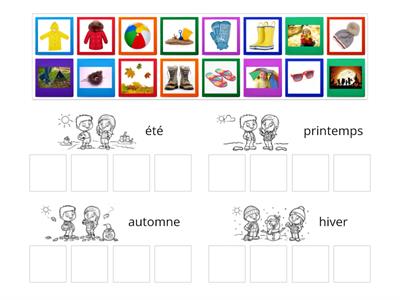 Les saisons :  association de vocabulaire