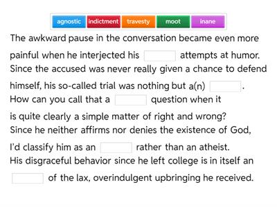 English 12 Vocabulary Test 6 part 3