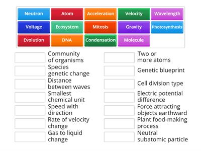 Science and Technology-1 Matching Test