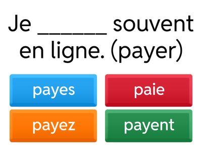 Conjugaison des verbes -er (ex.)