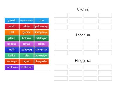 pang ukol sa pambalana 