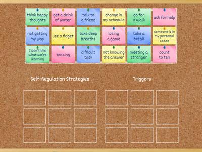 Self-Regulation Strategies and Triggers: Group Sort