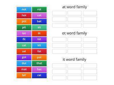 at,ot, and it word families Sort 27