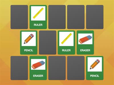 SCHOOL OBJECTS - memory game