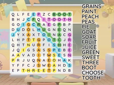 Long Vowel Teams Wordsearch