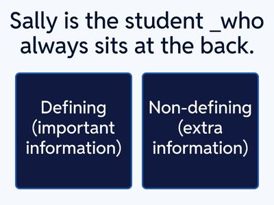 Defining/Non-defining relative clauses