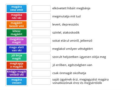 visszaható névmás állandósult szókapcsolatokban