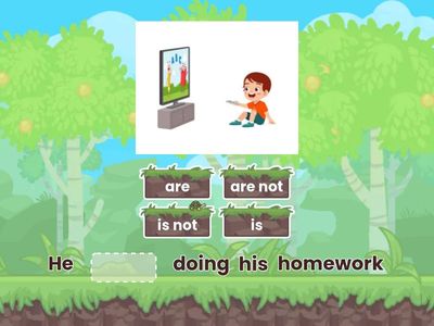 Take a look at the pictures and complete using the verb to be in the affirmative or negative form.