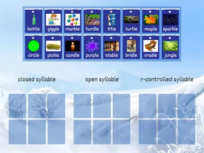 Syllable Sort (closed, open, & r-controlled)