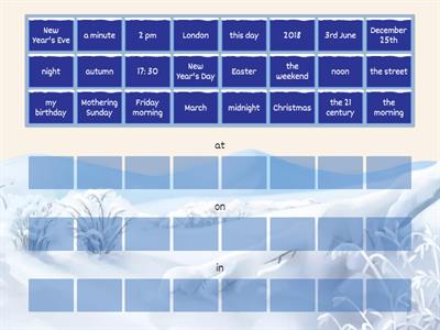 5 Form. Unit 4. Festivals. Lesson 2. Prepositions of time 2.