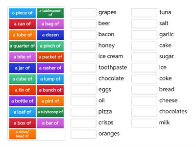 Containers/ quantities