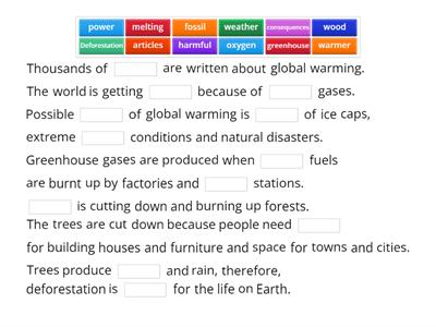 CAX KS4 IGCSE basic Global warming paragraph