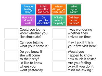 Direct x Indirect questions