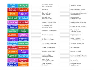 English idioms (B1–B2 level) III