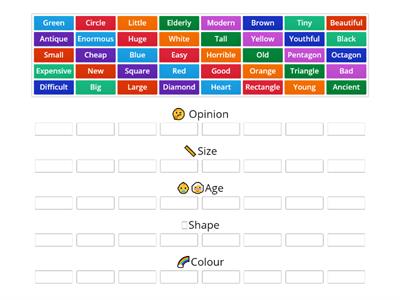 📊Adjectives Categories 