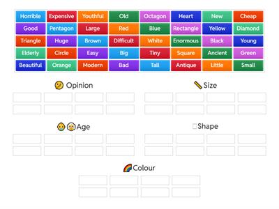 📊Adjectives Categories 