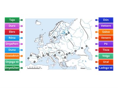 Európa folyói DÉLEN és tavai északon BJG 2024