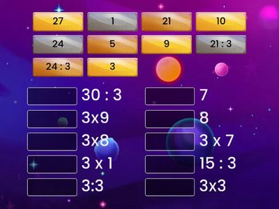 Таблица умножения и деления на 3